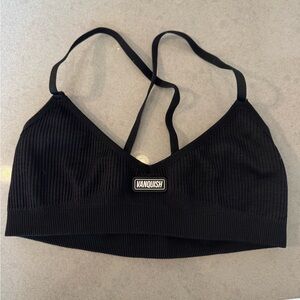 Vanquish Black Ribbed Sports Bra